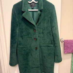 Anthropologie Forest Green Teddy Jacket